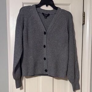 Simply Vera Vera Wang XS Classic Gray Button-Front Women's Cardigan Sweater
